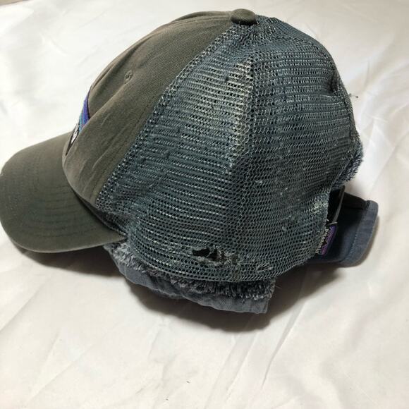 Patagonia snapback mesh trucker cap embroidered logo distressed - Picture 2 of 9
